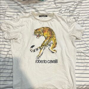 Roberto Cavalli White t shirt Tiger Design